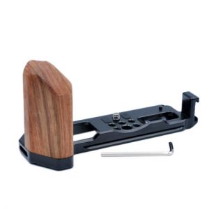 Quick Release Wooden Handle L Quick Release Plate Cold Boot Bracket Cage Base QR Board for Fuji X-T4 Camera