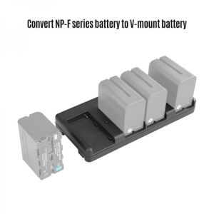 NiceFoto NP-04 NP-F Battery to V-Mount Battery Converter Adapter Plate 4-slot for Sony NP-F970 Battery for LED Video Light