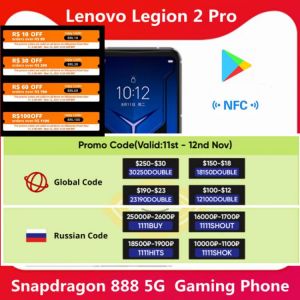 all in one place טלפונים סלולרים Send in 24 Hours Global Rom Lenovo Legion 2 Pro 5G Gaming Phone 6.92&#x27;&#x27; 140Hz AMOLED E4 Screen 5500mAh Snapdragon 888 NFC