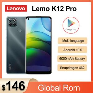 2020 New Lenovo Lemo K12 Pro 4G Mobile Phone 6.8inch Snapdragon662 Octa Core 6000mAh Big Battery 64.0 Rear Camera Smartphone