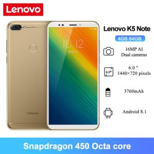 all in one place טלפונים סלולרים Lenovo K5 Note 4G LTE Smartphone 4GB RAM 64GB ROM 6.0" Snapdragon 450 Octa core 16MP Rear Camera 3760mAh Cellphone