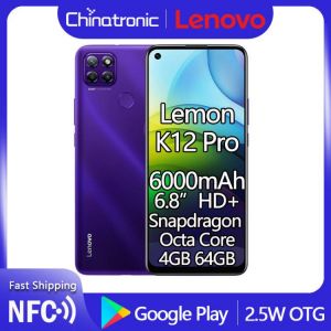 Original Lenovo Lemon K12 Pro 64G LTE 6.8"HD+ Mobile Phone Snapdragon Octa-core Android 10 64MP Fingerprint NFC 6000mAh