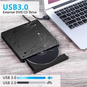 Newest Starry Sky Texture External CD DVD Drive USB 3.0 CD Rom Rewriter Burner Writer High Speed Data Transfer for Desktop WIN10