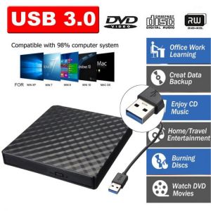 Newest USB 3.0 External DVD Burner Writer Recorder DVD RW Optical Drive CD/DVD ROM Player MACs OS Windows XP/7/8/10 ABS Plastic