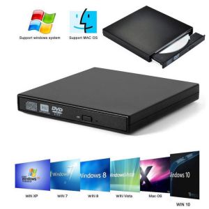 1pc Portable DVD Drive Disk Drive For PC Windows Vista 7 /8 /10 Mac OS 8.6 And Above For Laptop Usb External CD Player Recorder