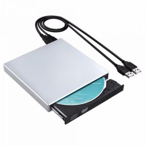 Professional Slim External USB 2.0 DVD Drive CD RW Writer Burner Reader Player For PC Laptop External DVD Drive with 2pcs Cables