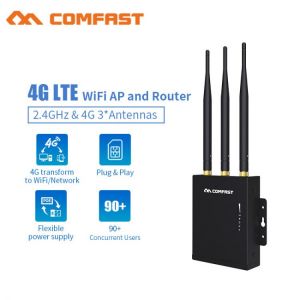 Waterproof 4G LTE Outdoor AP Wifi Router Plug and Play 4G SIM Card transfer to Wired Network with 3*5dBi Antennas Extender AP