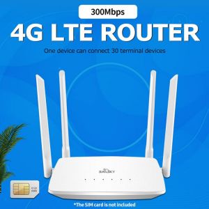 Sailsky XM286 4G LTE WiFi Router 300Mbps High Speed Wireless Router with 4 High-gain External Antennas SIM Card Slot EU Version