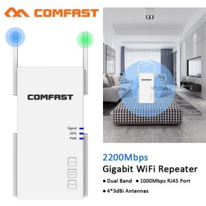 all in one place ציוד היקפי Powerful 5Ghz Wireless WiFi Repeater Wi Fi Booster 2.4G + 5Ghz Wi-Fi Amplifier 2100 Mbps 5 ghz Signal Wi Fi Long Range Extender