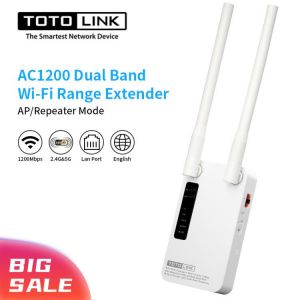 TOTOLINK EX1200M WiFi Repeater AC1200 Wireless WiFi Booster 2.4G/5Ghz Gigabit Wifi Amplifier With Lan Port And High Gain Antenna