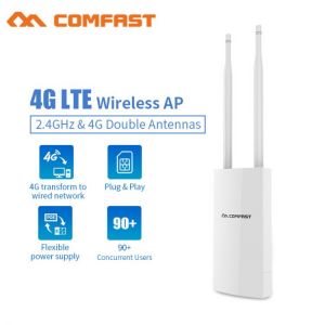 Outdoor WiFi Router 4G lte Wireless AP Modem SIM Card Slot Access Point 2.4G outdoor AP 4G LTE Router 2*5dBi Signal Antenna