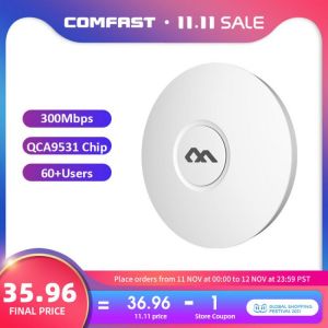 300Mbps COMFAST E320V2 WiFi Ceiling Wireless AP OPENWRT WiFi 802.11b/g/n QCA9531 Enterprise System Access Point AP 6dbi Antenna