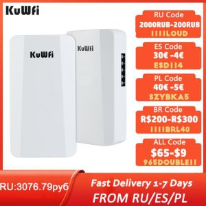KuWFi Outdoor Router 300Mbps Wireless Wifi Bridge Outdoor P2P 1KM Wireless  Bridge CPE With 24V POE Adapter for IP Camera