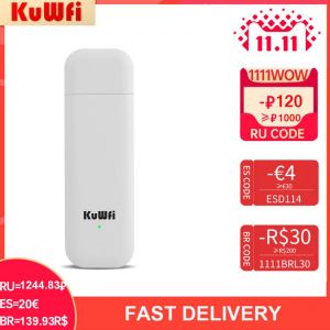KuWFi 4G USB Modem 150Mbps 4G Router USB WiFi Dongle Car Mobile Wireless with SIM Slot Unlocked Pocket Hotspot Up to 10 Users