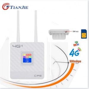 TIANJIE 3G/4G LTE CPE Wifi SIM Card data Router Unlock 300M Mobile Hotspot WAN/LAN Port Dual External Antenna Overseas warehouse