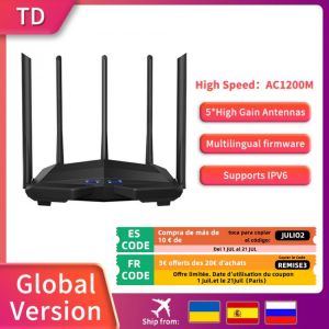 TD Digital Router AC11 Gigabit Version 2.4GHz 5GHz WiFi AC1200M With 5*6dBi High Gain Antennas Wider Coverage，Global Version