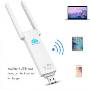 Portable 300Mbps USB WiFi Range Signal Extender Wireless Router Repeater Amplifier Dual Antennas