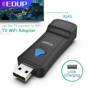 EDUP WiFi To Ethernet LAN Converter Bridge USB Port Wireless Repeater 300Mbps 2.4GHz with Lan Port Adapter For TV & Set Top Bo