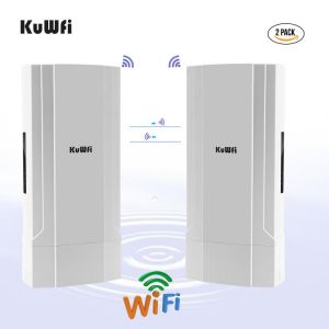KuWFi 2Pack Outdoor 5KM Point to Point Wireless Bridge High Power Wireless Access Point 1200Mbps 2.4&5.8G Extender WiFi Repeat