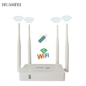 HUASIFEI 300Mbps WiFi Router 2.4Ghz 4 Antennas  4*Lan and 1*Wan ports Support 3G 4G USB Modem Home Network Wireless WiFi openWRT