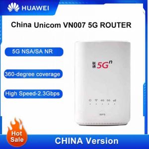New Original China Unicom CPE VN007 5G WiFi Router（2.4 GHz &5G) Support both 4G /5G Wireless download rates up to 2.3Gbps