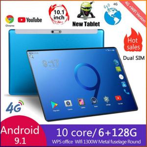 2022 Tablet Android 9.0 Octa Core 10.1 inch Tablet PC 6GB RAM 128GB ROM 8.0MP WIFI A-GPS 4G LTE 2.5D Tempered Glass IPS 1280x800