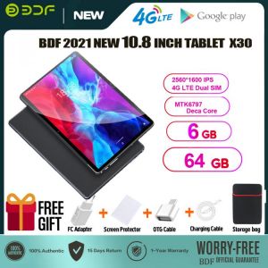 New 10.8 Inch 2560*1600 IPS Tablet Pc Deca Core 6GB/64GB WiFi Bluetooth 4G LTE Phone Call Pro Tablet Android 13MP Rear 5MP Front