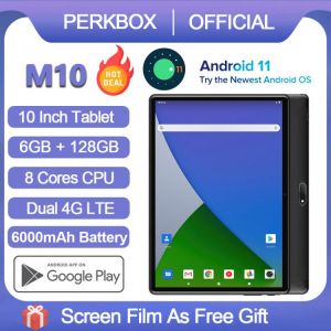 Perkbox M10 Tablet Android 11.0 OS Octa Core 6GB RAM 128GB ROM 4G LTE Phone WiFi Bluetooth Youtube Netflix GPS планшет