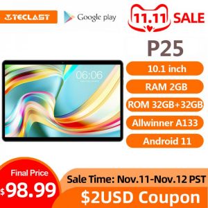 Teclast P25 10.1 inch Android 11 Tablets 2GB RAM 32GB ROM 1280X800 ALLWINNER A133 Quad Core Cameras Wifi Type-C BT 4.2 Tablet PC