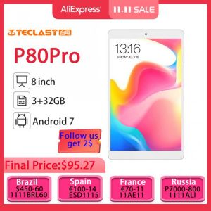 Teclast P80 Pro  Android 7.0 MTK8163 Quad Core Tablet PC 3GB RAM 32GB ROM 1.3GHz Dual WiFi GPS Dual Cameras 1920*1200