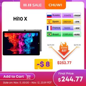 CHUWI Hi10 X 10.1 Inch IPS Screen Tablet 1920*1200 Intel N4120 Quad Core 6GB RAM 128GB ROM Tablets PC Windows 10 Bluetooth 5.1