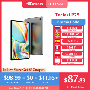 Teclast P25 10.1 Inch 1280X800 IPS Tablet Android 11 Allwinner A133 Quad Core GE8300 Dual Speakers 2GB RAM 32GB ROM Type-C