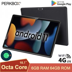 [World Premiere] Perkbox Android 11.0 Tablet 10 Inch, Octa Core CPU, 6GB RAM 64GB ROM, 128GB Expansion, 4G FDD LTE, WiFi, GPS