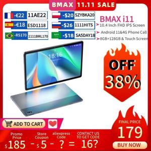 BMAX i11 10.4 inch Android 11 Phone Call Tablet 2000x1200 T618 Octa Core 8GB RAM 128GB ROM 4G Network Tablets PC Dual Wifi GPS
