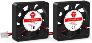 Usongshine 3D Printer Cooling Fan 40 x 40 x10mm 4010 DC 24V Cooling Fan with 2Pin Wire, 2 Packs of Mounting Screws (24V Pack of 2)
