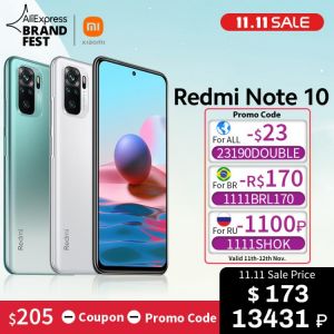 [World Premiere In Stock] Global Version Xiaomi Redmi Note 10 Smartphone Snapdragon 678 AMOLED Display 48MP Quad Camera 33W