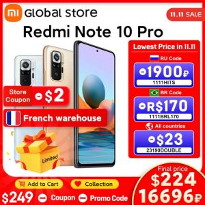 Global Version Xiaomi Redmi Note 10 Pro  64GB/ 128GB Smartphone 108MP Camera Snapdragon 732G 120Hz AMOLED Display