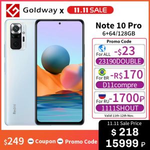 Global Version Xiaomi Redmi Note 10 Pro 6GB RAM 64GB / 128GB ROM Mobile Phone 108MP Camera Snapdragon 732G 120Hz AMOLED Display
