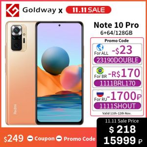 Global Version Xiaomi Redmi Note 10 Pro 6GB 64GB / 128GB 108MP Quad Camera Snapdragon 732G 6.67" 120Hz AMOLED Display Smartph