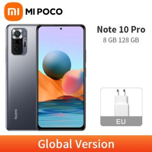 In Stock Global Version Xiaomi Redmi Note 10 Pro 8GB RAM 128GB ROM Snapdragon 732G Octa Core 108MP 120Hz AMOLED NFC Mobile Phone