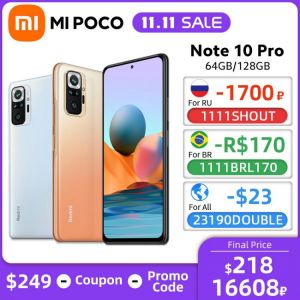 In Stock Global Version Xiaomi Redmi Note 10 Pro 6GB 64GB / 6GB 128GB Smartphone 108MP Quad Camera Snapdragon 732G 120Hz AMOLED