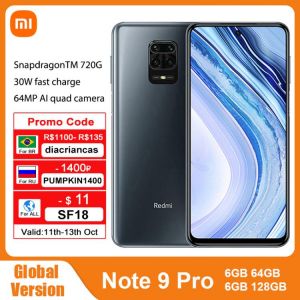 Global Version Xiaomi Redmi Note 9 Pro 64GB / 128GB NFC Mobilephone Snapdragon 720G Octa Core 64MP Quad Camera 6.67" 5020mAh 