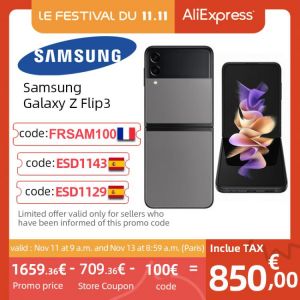 Original Samsung Galaxy Z Flip3 5G Smartphone SM-F7110 Snapdragon 888 8GB RAM 256GB ROM 6.7'' 120Hz adaptive refresh rat