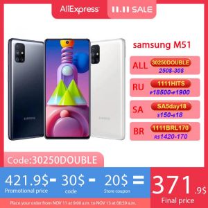 Global Version Samsung Galaxy M51 M515F-DSN Mobile Phone 128GB ROM 8GB RAM 6.7" 7000mAh NFC Snapdragon 730G Smartphone