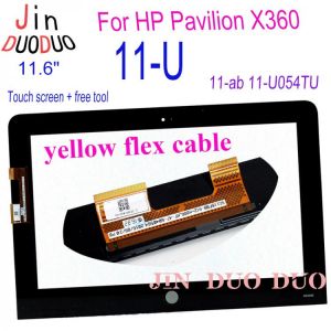 11.6" For HP Pavilion X360 11-U 11U 11-ab 11-U054TU Touch Screen Digitizer Yellow Flex Cable With Frame Glass Panel Replaceme