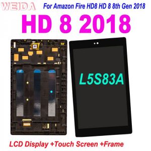 8.0'' For Amazon Fire HD8 HD 8 8th 2018 L5S83A LCD Display Touch Screen Digitizer Assembly with Frame for Amazon Fire HD
