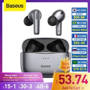 Baseus S2 TWS ANC Bluetooth Earphones True Wireless Headphones Anti Noise Cancelling Ear Buds with 4 Mic,Support Wireless Charge
