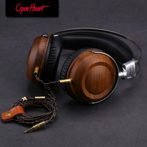 OPENHEART Wooden HIFI Headphone Over Ear High Quality Audio Wired Bass and warm sound Music Earphone 50mm Dynamic