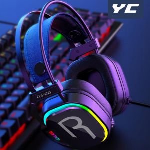 YC Wired Gaming Headphones Gamer Headsets Bass Surround Sound & HD Microphone For Overear Laptop Tablet Gifts PC 3.5mm PS4 PS5