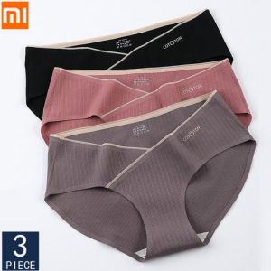 all in one place אביזרים Xiaomi New Women Cotton Underwear Mulberry Silk Seamless Panties Women&#x27;s Low Waist Breathable Briefs Large Size M-4XL 3pcs